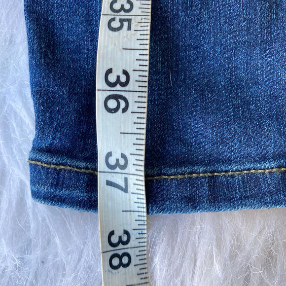 Mudd Jeans Sz 7 FLX Stretch Juniors High-Rise Legging Distressed Dark Wash Blue - Picture 8 of 11